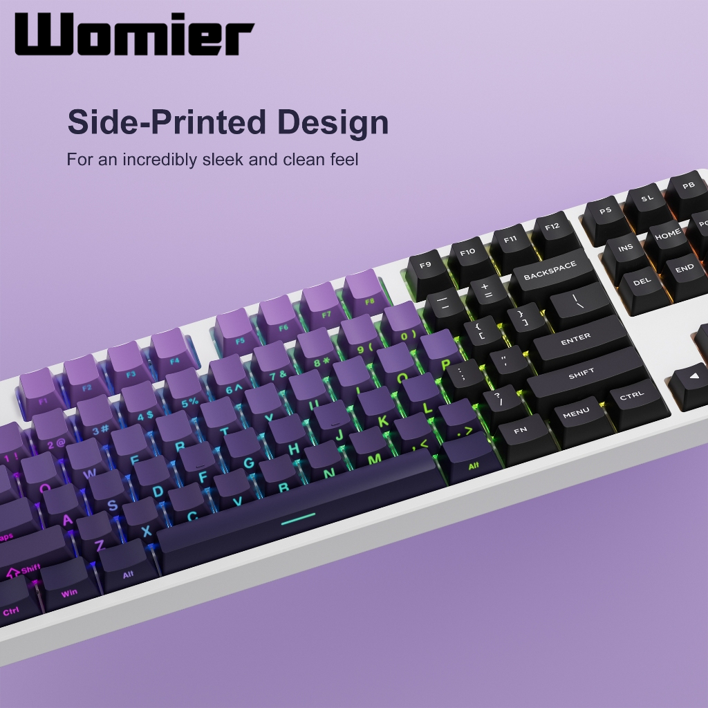 Womier ปุ่มกดคีย์บอร์ด PBT 136 คีย์ ไล่โทนสี สําหรับคีย์บอร์ดเมคคานิคอล Gateron MX