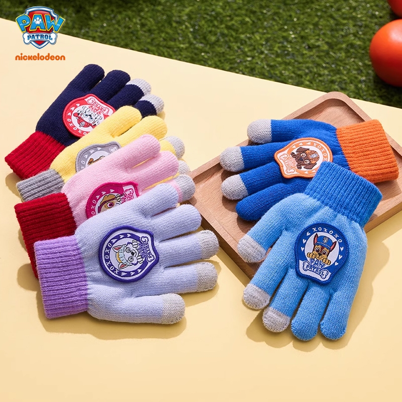 **พร้อมส่ง** งมือถัก แบบเต็มนิ้ว PAW Patrol กันลม ให้ความอบอุ่น แฟชั่นฤดูใบไม้ร่วง ฤดูหนาว  สําหรับเด็กผู้ชาย และเด็กผู้หญิง