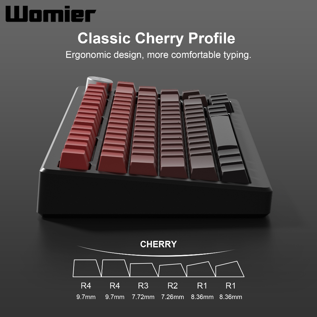 Womier ปุ่มกดคีย์บอร์ดเล่นเกม PBT 136 คีย์ สําหรับ Cherry MX Mechanical Gaming