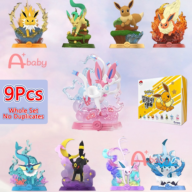 9Pcs Pokemon Blind Box กล่องสุ่มโปเกมอน (Eevee Sylveon Umbreon Espeon Glaceon Lefeon Flareon Jolteon