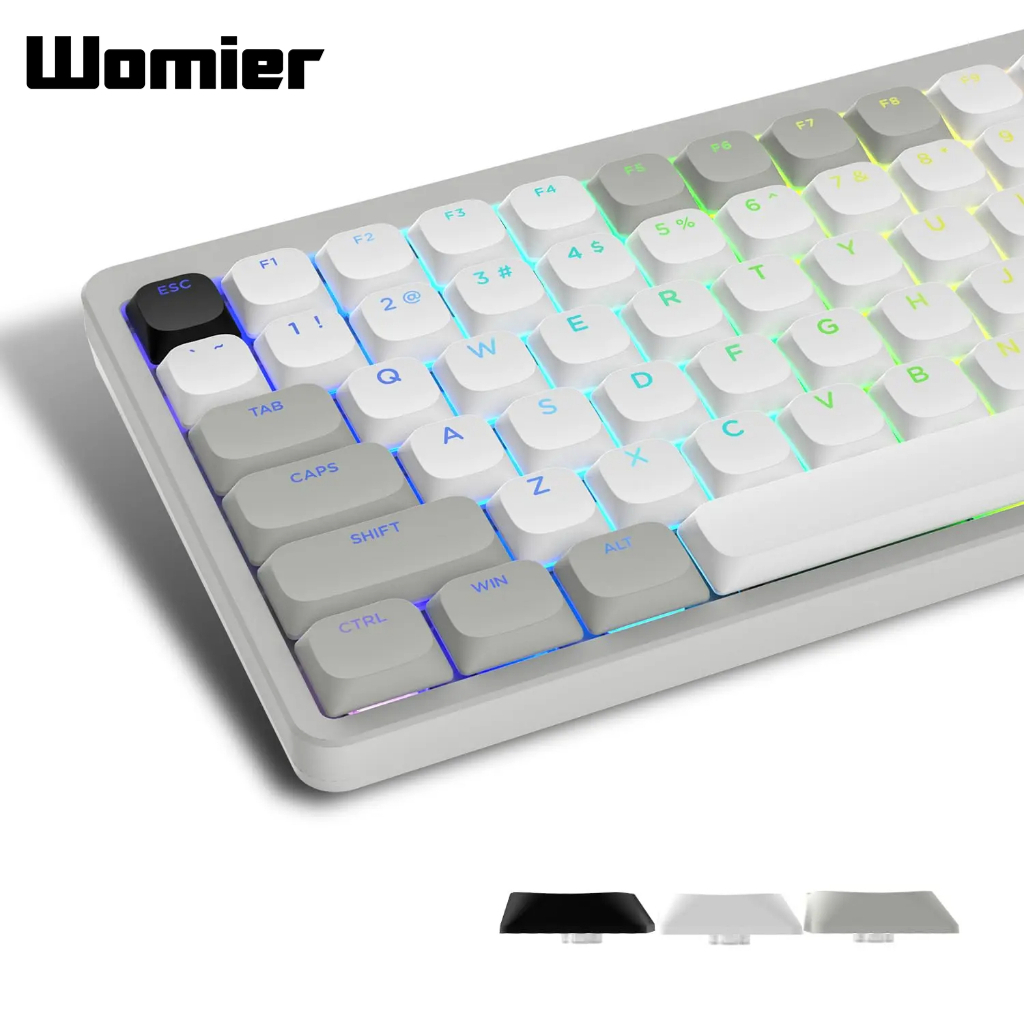 Womier ปุ่มกดคีย์บอร์ด 143 คีย์ PBT RGB สําหรับ 60% 61 87 104 Cherry Gateron MX