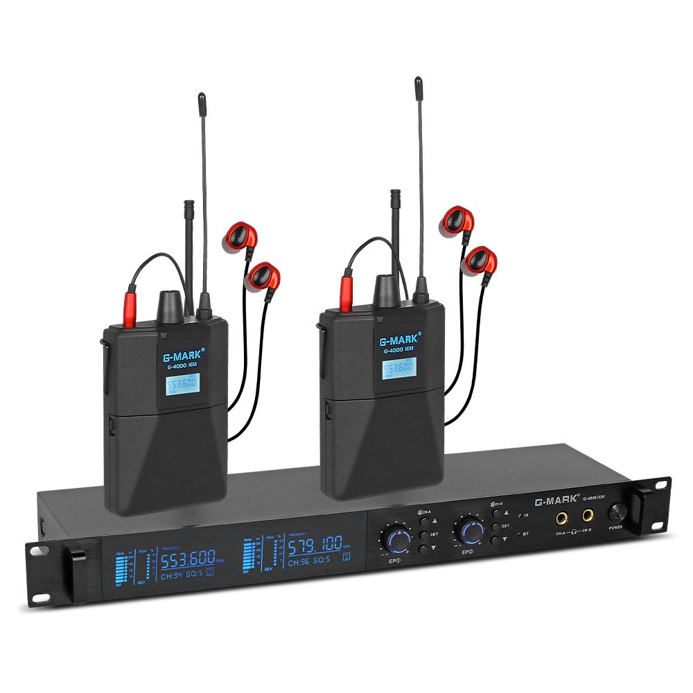 ระบบมอนิเตอร์อินเอียร์ G-MARK G4000 IEM UHF ไร้สาย ย้อนกลับเวที พร้อมความถี่หูฟัง เลือกได้ สําหรับเวทีกีตาร์ สตูดิโอแบนด์ ประสิทธิภาพดีเจ ตัวเครื่องโลหะ - รูปที่ 6