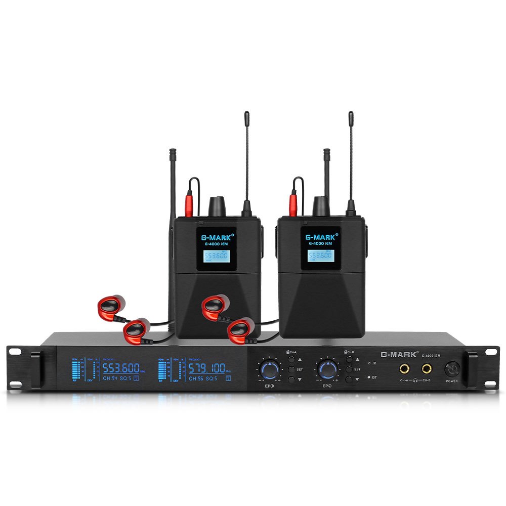 ระบบมอนิเตอร์อินเอียร์ G-MARK G4000 IEM UHF ไร้สาย ย้อนกลับเวที พร้อมความถี่หูฟัง เลือกได้ สําหรับเวทีกีตาร์ สตูดิโอแบนด์ ประสิทธิภาพดีเจ ตัวเครื่องโลหะ - รูปที่ 7