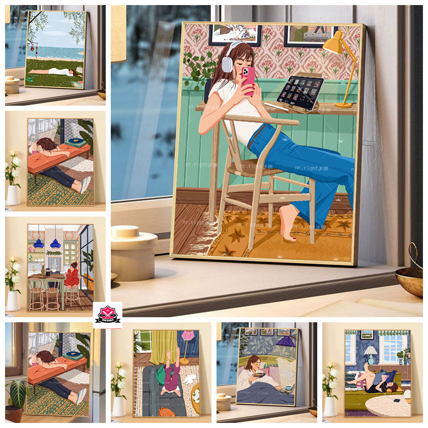 Victory -30*40cm/40*50cm-ระบายสีตามตัวเลข-ภาพระบายสีตามตัวเลข --ภาพระบายสีตามตัวเลข--ภาพวาดระบายสีตามตัวเลข--ภาพระบายสีตามตัวเลข --สีระบายสีตามตัวเลข--ระบายสีตามตัวเลข ใหญ่-ภาพวาดสีน้ํามันดิจิตอล รูปการ์ตูน Healing Daily Life diy สําหรับตกแต่งบ้าน