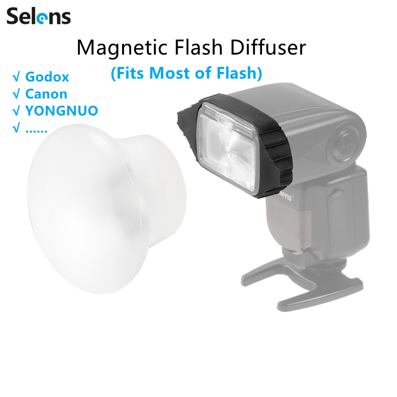 Selens Speedlite Diffuser for Godox Flash เครื่องกระจายแสงแฟลช ซิลิโคน แม่เหล็ก ชุดโดมกระจายแสง ไฟไลฟ์สดไฟและอุปกรณ์สตูดิโอ