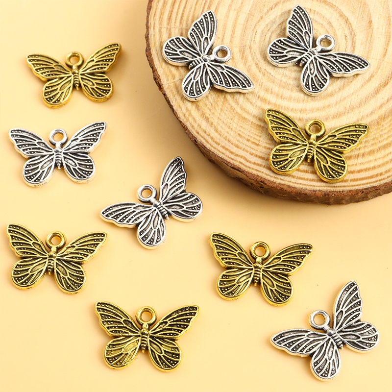 เครื่องประดับ สร้อยคอ ต่างหู จี้รูปผีเสื้อ แมลง สไตล์พังก์ เรโทร แฮนด์เมด DIY 20 ชิ้น