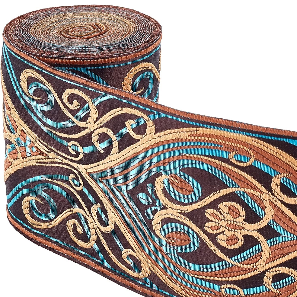 ริบบิ้นผ้าลูกไม้ ลายดอกไม้ สีฟ้า สีชมพู ยาว 1 เมตร สําหรับตกแต่งงานหัตถกรรม