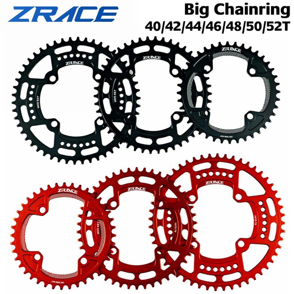 Zrace ใบจานหน้า 40T 42T 44T 46T 48T 50T 52T BCD104 ฟันแคบ AL7075 CNC สําหรับรถจักรยานเสือภูเขา จักรยานพับ