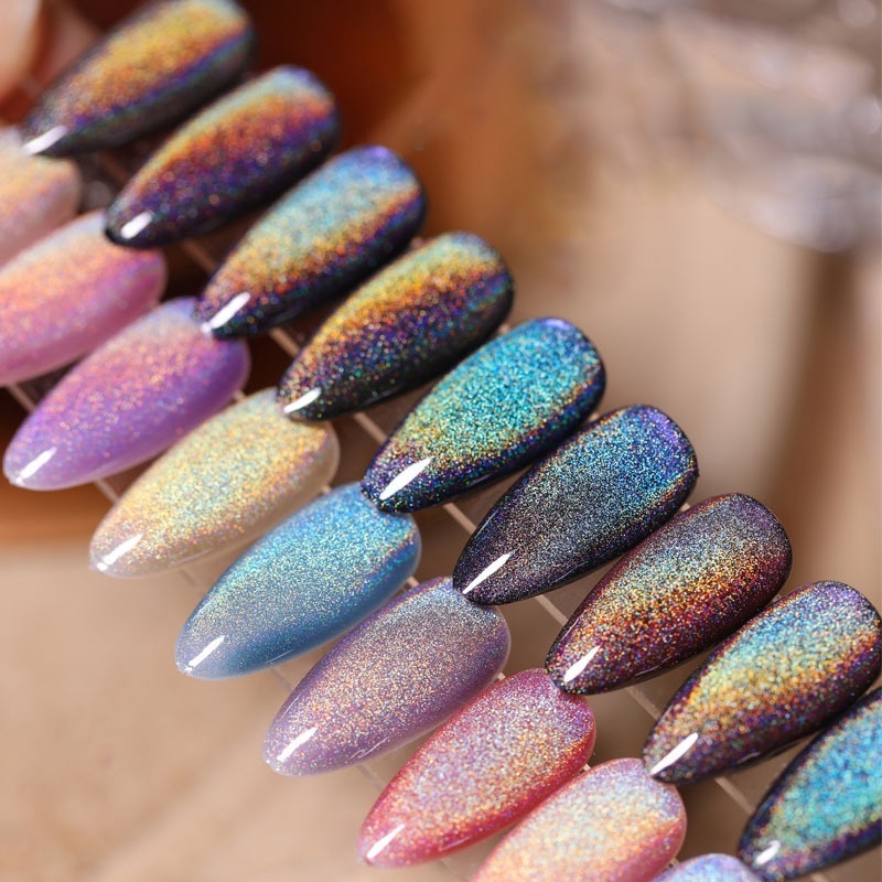 สีใหม่ สีทาเล็บเจลสีรุ้ง Kale Plus rainbow cateye ยาทาเล็บ สีเจลลูกแก้ว แคทอาย 12ml แมวตา【ส่งในไทย】