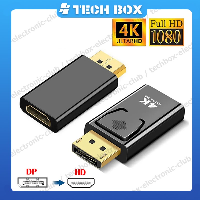【สินค้าพร้อมส่ง】DP ตัวผู้ เป็น HDMI ตัวเมีย 4K 1080P สายเชื่อมหน้าจอ Dp อะแดปเตอร์ เปลี่ยน Display Port เป็น HDMI สําหรับ PC HDTV แล็ปท็อป