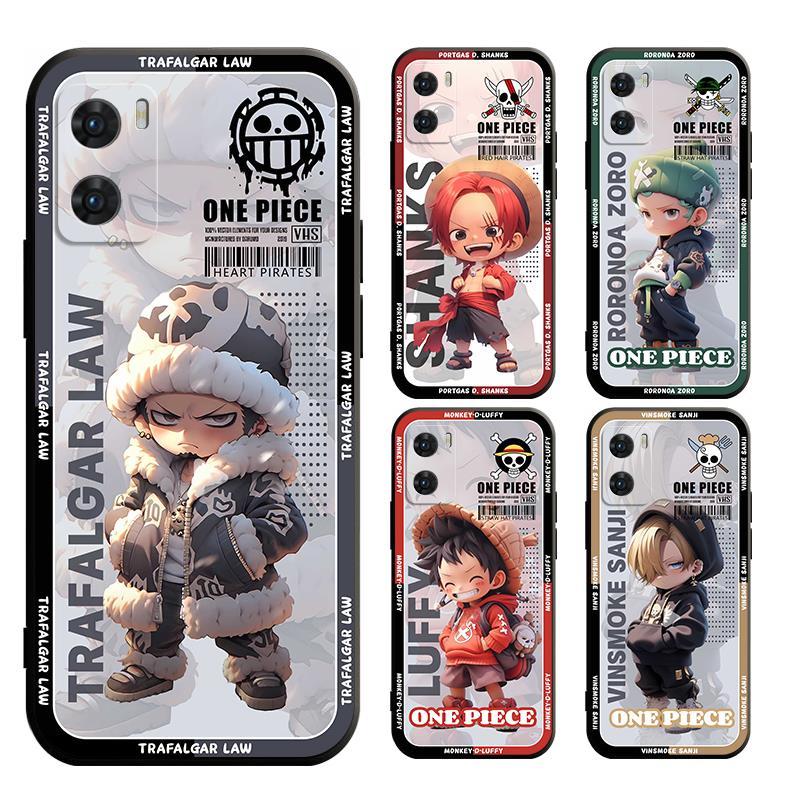 เคส OPPO RENO 4 5 6 7 8 5Z 6Z 7Z 8Z PRO PLUS โทรศัพท์มือถือแบบนิ่ม ผิวด้าน ลายวันพีซ ลูฟี่ โซโร อะเซ่ สีดํา สําหรับ