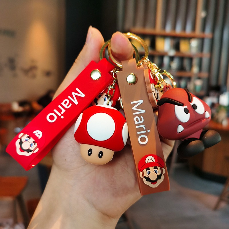 5 สไตล์ Key Chain Luigi เห็ด Yoshi Koopa Troopa Key Chain อุปกรณ์เสริมรุ่นพวงกุญแจรถกระเป๋าเป้สะพายหลังจี้พวงกุญแจของเล่น
