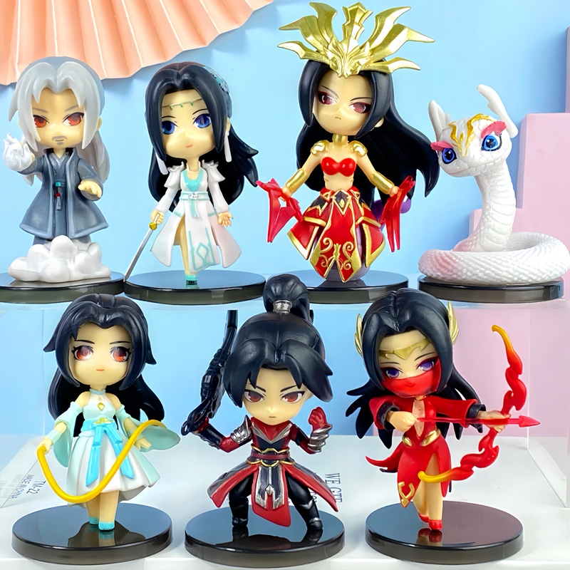 โมเดลฟิกเกอร์ PVC รูปปั้นอนิเมะ Fights Break Sphere Xiao Yan Medusa Yao Chen Python Q Version ของเล่นสําหรับเด็ก 7 ชิ้น ต่อชุด