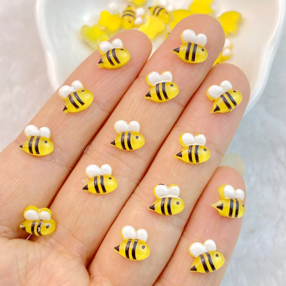เครื่องประดับเรซิ่น ลายการ์ตูนผึ้งน่ารัก สําหรับตกแต่งเล็บ DIY 30 ชิ้น