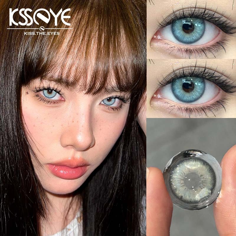 Ksseye คอนแทคเลนส์ สีฟ้า 14.2 มม. เกรด (0~-8.00) WT40% 2 ชิ้น