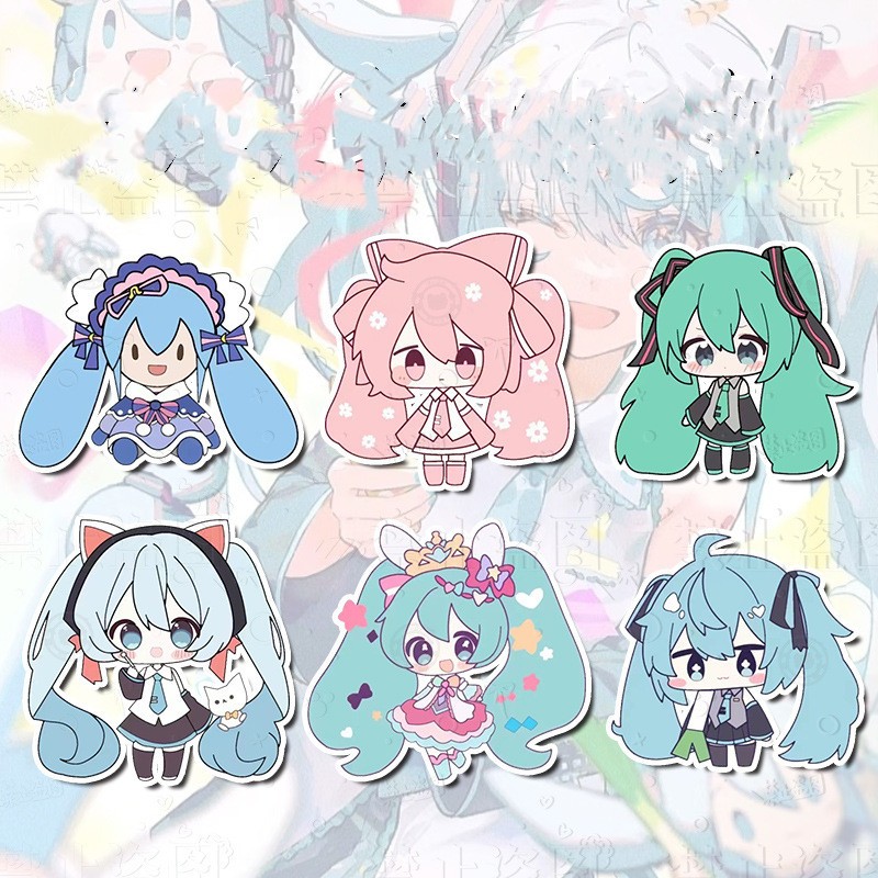 เข็มกลัดอะคริลิค ลายการ์ตูนอนิเมะ Hatsune Miku น่ารัก อุปกรณ์เสริม สําหรับตกแต่งเสื้อผ้า