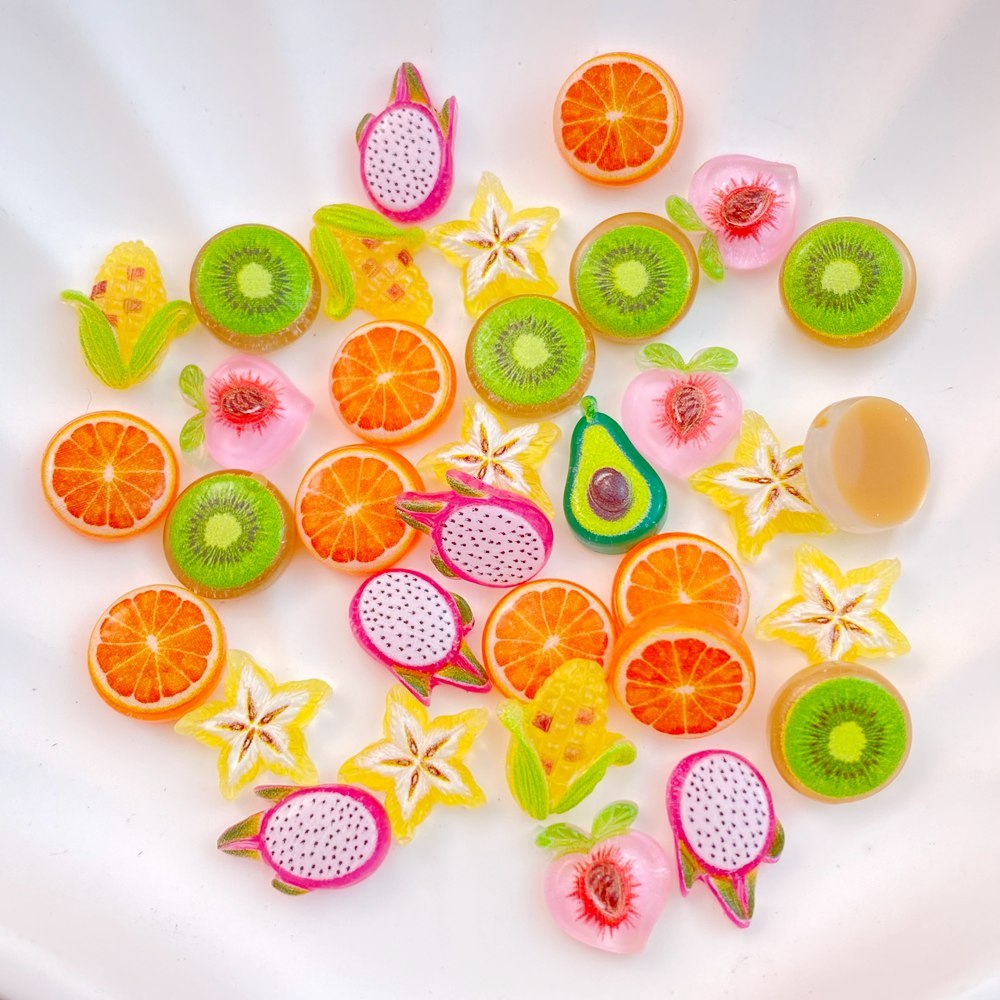 ขายดีที่สุด ผลไม้น่ารัก 3D ขนาดเล็ก หลายสี สําหรับตกแต่งเล็บ DIY 30 ชิ้น