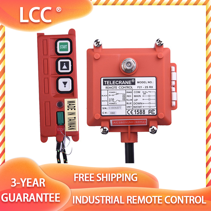 Lcc F21-2S/2D IP65 รีโมทคอนโทรลอุตสาหกรรม ปุ่มกดสวิตช์ วิศวกรรม รีโมตคอนโทรลไร้สาย สําหรับเครน 1 ตัวรับส่งสัญญาณ 1เครนควบคุมระยะไกล รถบรรทุกติดเครน รอกไฟฟ้า