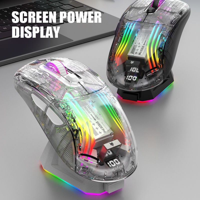 Xunfox XYH10 XYH20 เมาส์เกมมิ่ง RGB 7 คีย์ DPI 2400 บลูทูธ ไร้สาย 2.4Ghz มีสาย USB สําหรับ Mac โทรศัพท์มือถือ แล็ปท็อป