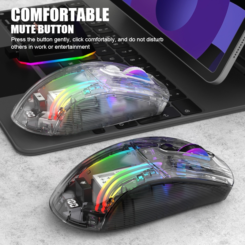 Xunfox XYH10 XYH20 เมาส์เกมมิ่ง RGB 7 คีย์ DPI 2400 บลูทูธ ไร้สาย 2.4Ghz มีสาย USB สําหรับ Mac โทรศัพท์มือถือ แล็ปท็อป