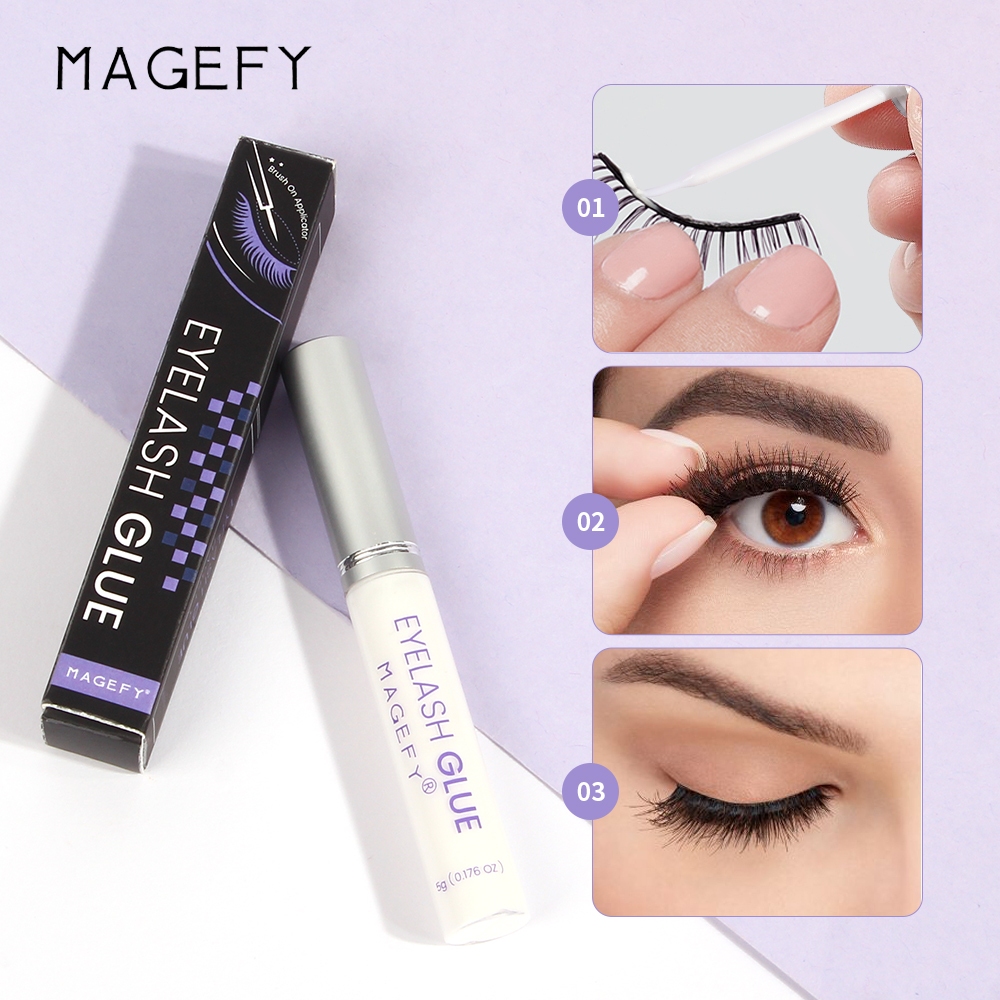 MAGEFY กาวติดขนตาปลอม แบบแห้งเร็ว สามวินาที สีขาว 5 มล 7614