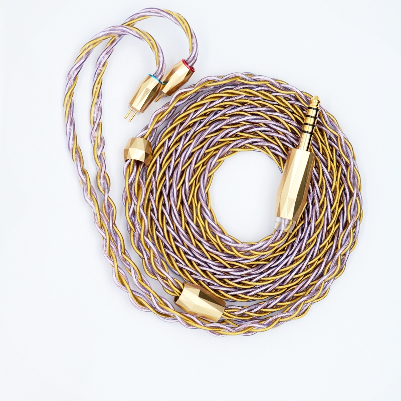 Xinhs สายเคเบิลฟอยล์ ชุบทอง 8 แกน