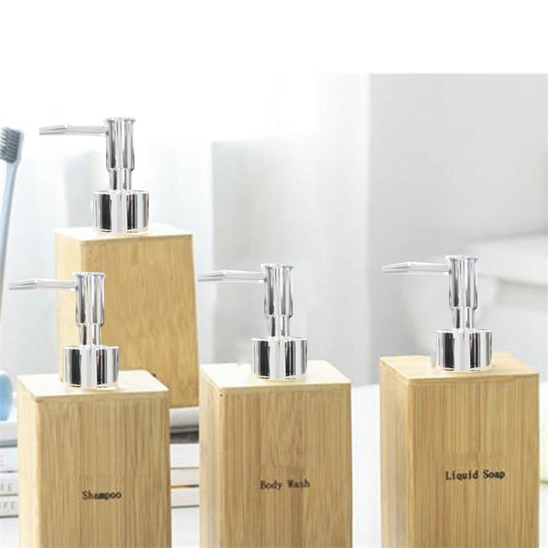 ขวดไม้ไผ่ สําหรับใส่สบู่เหลว โลชั่น เจลล้างมือ ใช้ในห้องน้ํา ร้านอาหาร โรงแรม