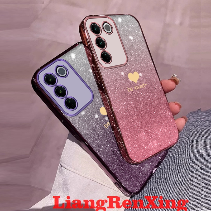 เคส มือถือ ซิลิโคนนิ่ม ใส กันกระแทก ลายกลิตเตอร์ สําหรับ VIVO V27 5g VIVO V27E VIVO V27 PRO 2023 5g SFAX01