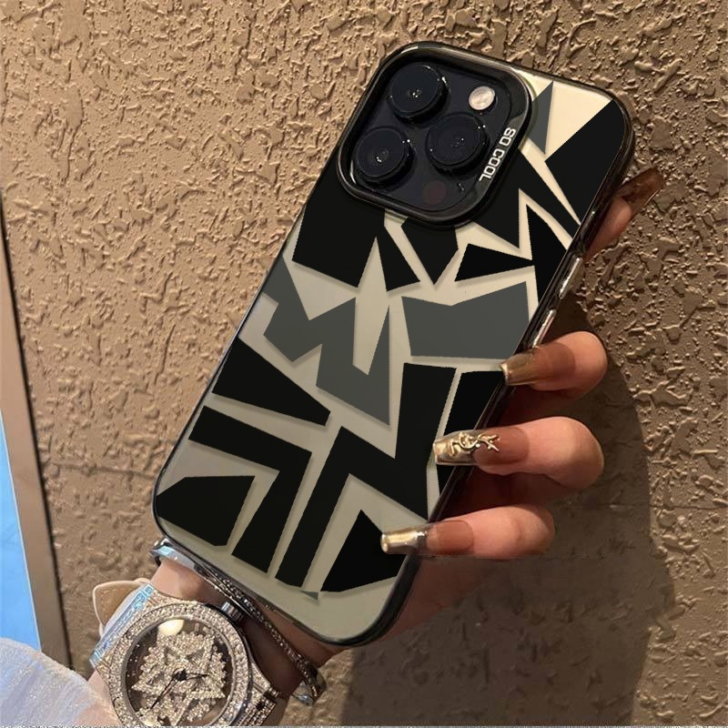 แฟชั่น Graffiti Simple Rhombus case iPhone 16 pro max 16 plus 14 plus 15 pro max case