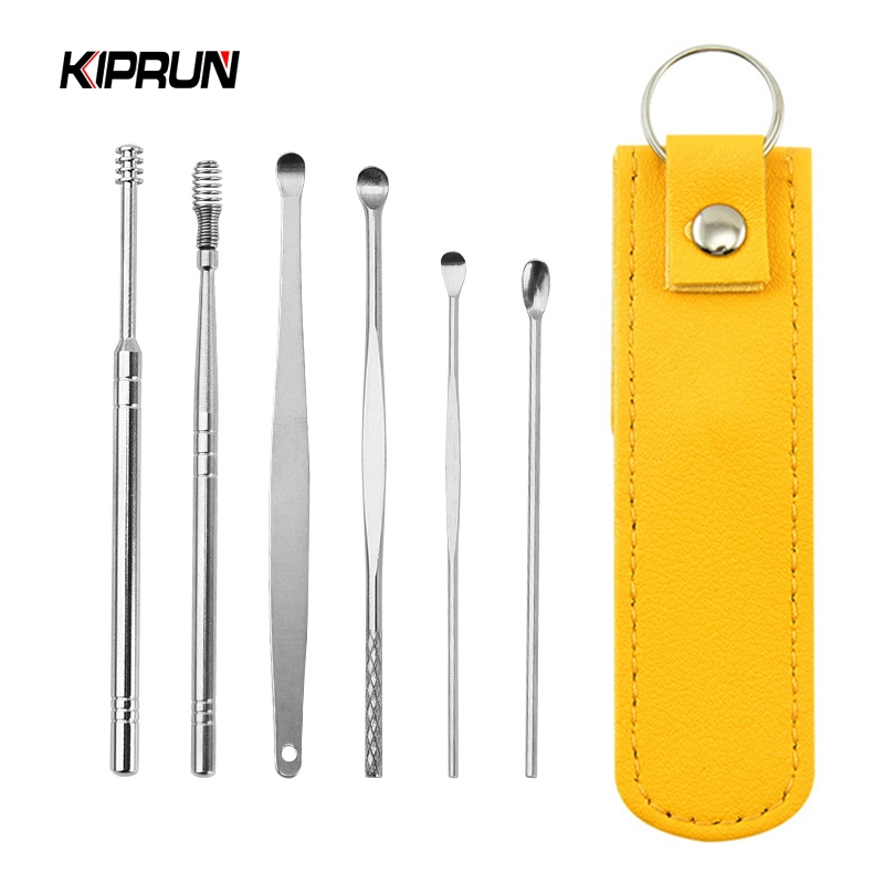 Kiprun ไม้แคะหู แว็กซ์กําจัดขี้หู ทําความสะอาดหู 6 ชิ้น