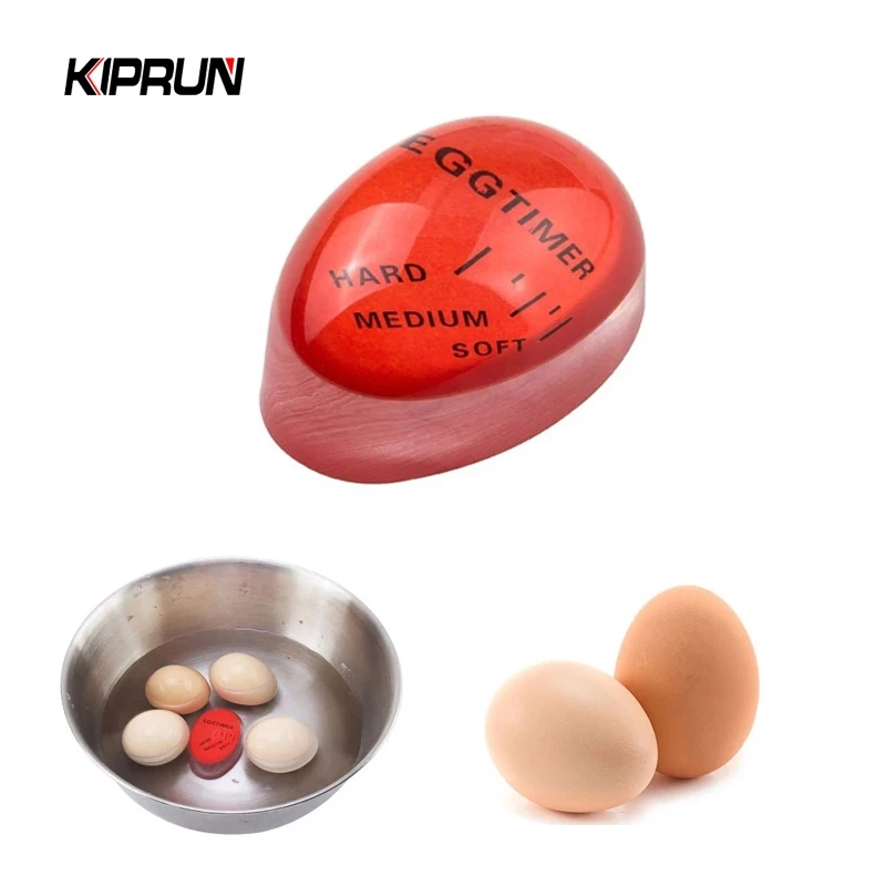 Kiprun เครื่องจับเวลาต้มไข่ต้ม เรซิ่น แบบนิ่ม เปลี่ยนสีได้ สําหรับห้องครัว