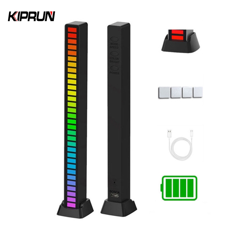 ไฟบาร์ LED ควบคุมด้วยเสียงกระบะ เปิดใช้งานจังหวะเสียงดนตรี RGB สีโปร่งใส