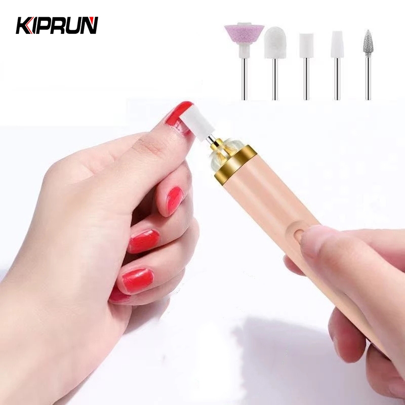 Kiprun ไฟฟ้าเล็บเครื่องบดไร้สาย 5 In 1 เล็บเครื่องแบบพกพา Mini ไฟฟ้าเล็บ Art ปากกาเครื่องมือสําหรับเล็บ Grooming Kit ขัด Remover, USB Re