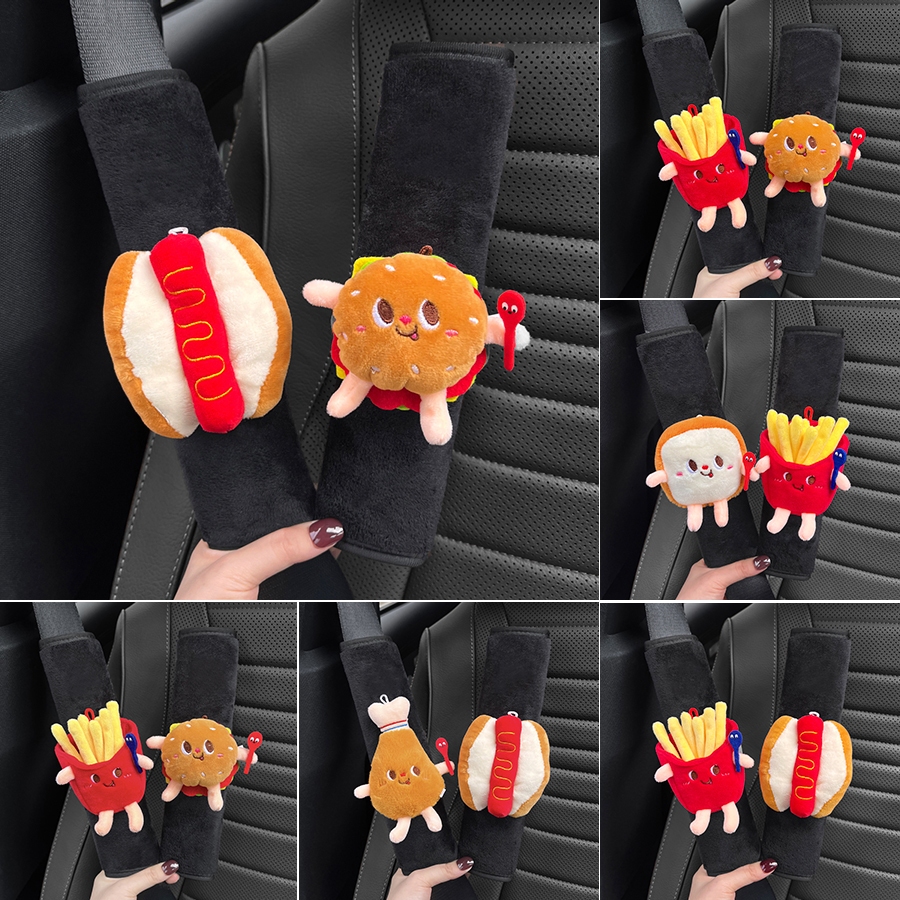 ปลอกหุ้มเข็มขัดนิรภัยรถยนต์ แบบนิ่ม ลายการ์ตูน