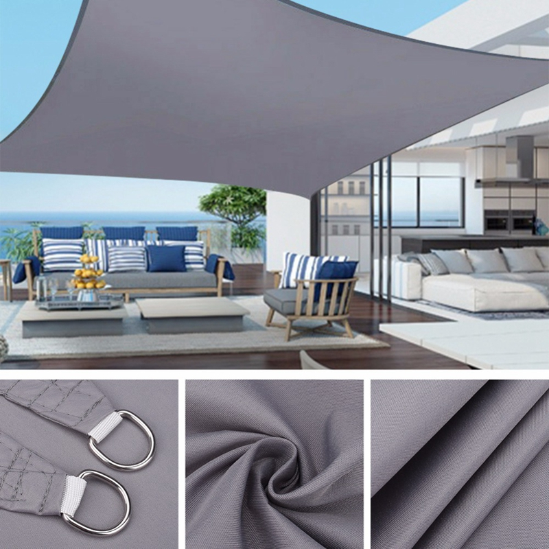 4*5M กันน้ํา Sun Shade Sail สี่เหลี่ยมผืนผ้าบังแดด Sail สําหรับ Garden Patio กลางแจ้ง Awings Canopy Sun Shelter