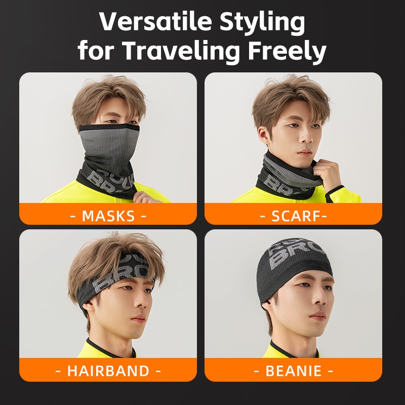 Rockbros หน้ากาก ผ้าพันคอ ผ้าถัก กันลม ให้ความอบอุ่น ระบายอากาศ สวมใส่สบาย สําหรับขี่รถจักรยานยนต์ ฤดูใบไม้ร่วง ฤดูหนาว - รูปที่ 7