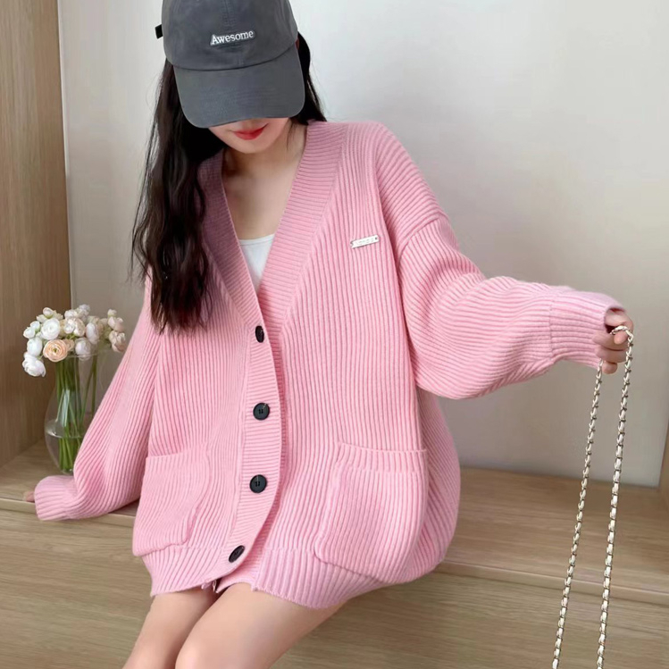 Floerns เสื้อกันหนาว แขนยาว คอวี ทรงหลวม สไตล์เกาหลี สําหรับผู้หญิง