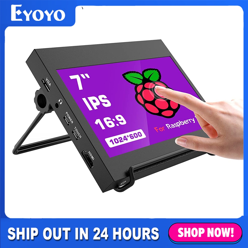 หน้าจอ APROTII Raspberry Pi 4, จอภาพ Raspberry Pi ขนาด 7 นิ้วพร้อมเคส, จอแสดงผลหน้าจอสัมผัส IPS Capa