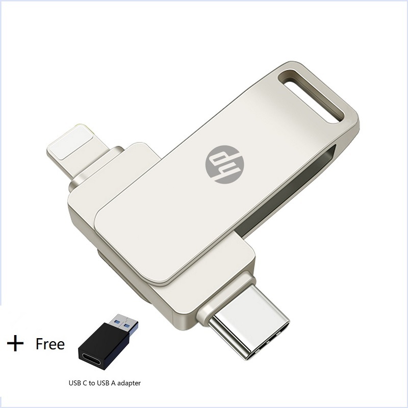 แฟลชไดรฟ์ OTG 3 in 1 ความเร็วสูง กันน้ํา สําหรับ iphone android type c 2TB