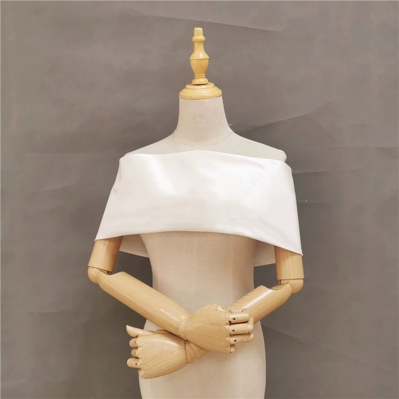 ผ้าคลุมไหล่ ผ้าซาติน คอปก สายเดี่ยว อุปกรณ์เสริม สําหรับเจ้าสาว งานแต่งงาน ปาร์ตี้