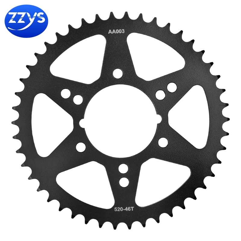 520-43t 46T Carburized เหล็กเฟืองด้านหลังสําหรับ Kawasaki Ninja 400 14-17 ZX-6R EX650 Ninja 650R KLE