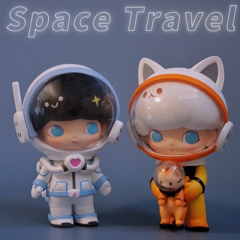 【ของแท้】POPMART Dimoo Space Travel Series กล่องสุ่ม ตุ๊กตาฟิกเกอร์ ของเล่น ของตกแต่ง