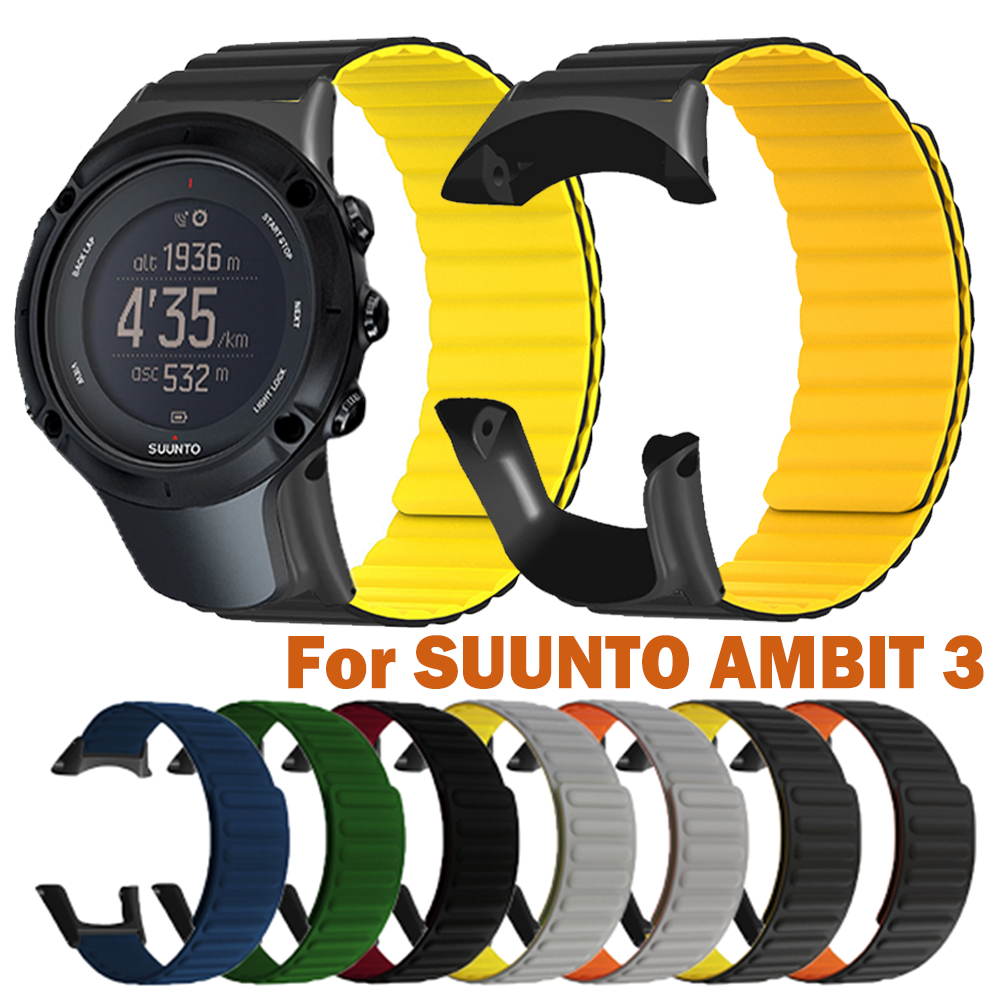 สายนาฬิกาข้อมือซิลิโคน แม่เหล็ก แบบนิ่ม สีสันสดใส สําหรับ Suunto AMBIT 3 Smart Watch