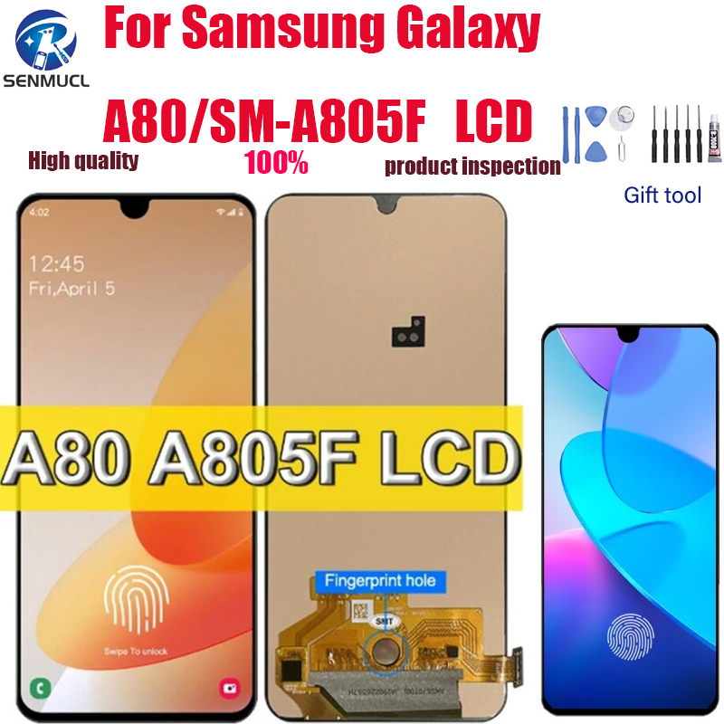 อะไหล่หน้าจอสัมผัส LCD แบบเปลี่ยน สําหรับ Samsung Galaxy A80 SM-A805F