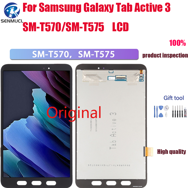 อะไหล่หน้าจอสัมผัส LCD แบบเปลี่ยน สําหรับ Samsung Galaxy Tab Active 3 SM-T570 SM-T575