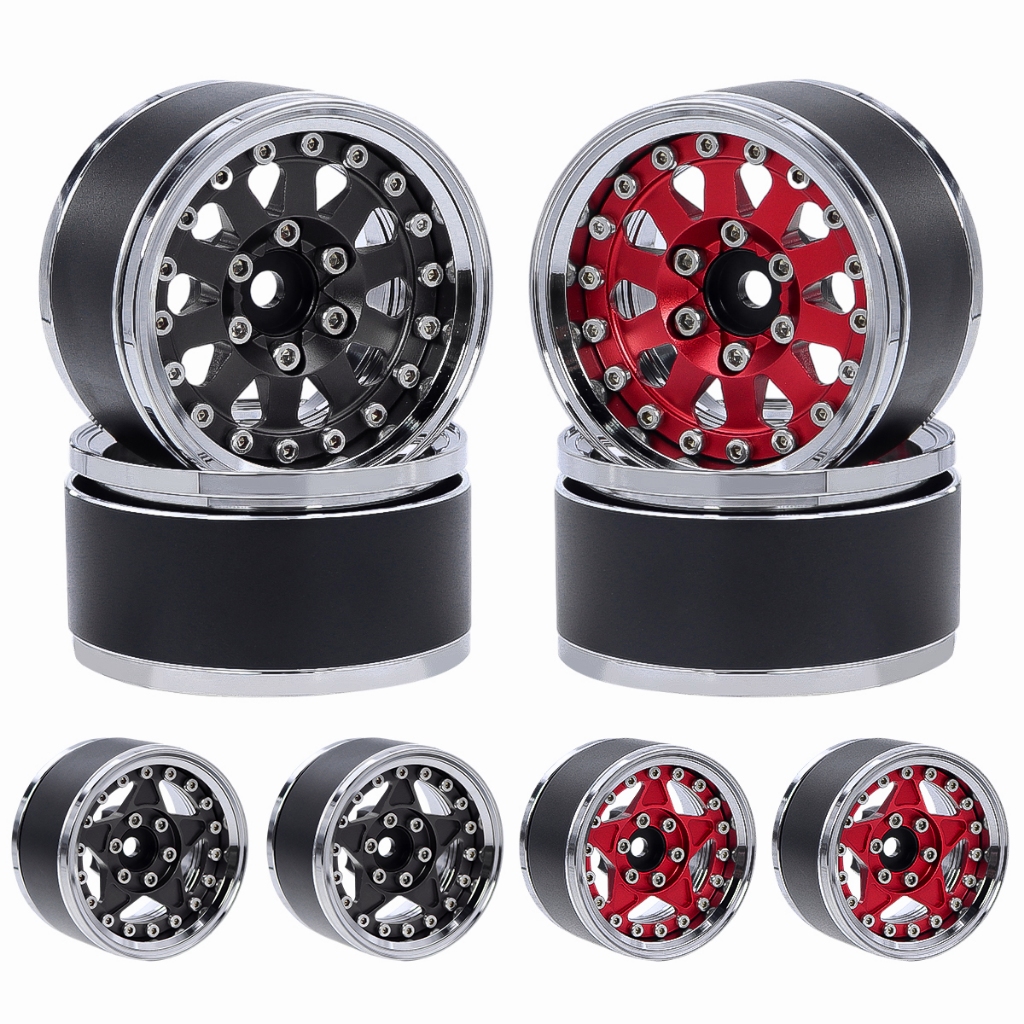 อลูมิเนียม 1.9 "Beadlock ล้อขอบปรับ Offset สําหรับ 1/10 TRX4 Axial SCX10 II 90046 SCX10 III AXI03007