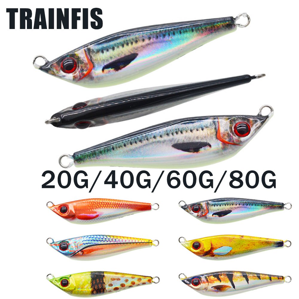 【TRAINFIS】จิ๊กเหยื่อตกปลาโลหะ 20 กรัม 40 กรัม 60 กรัม 80 กรัม