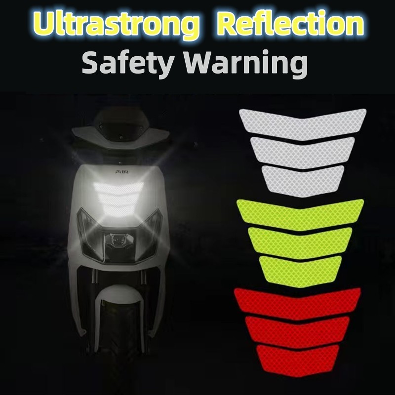มอเตอร์รถสติกเกอร์ 3 ชิ้น Ultra Strong สะท้อนแสงคําเตือนการรักษาความปลอดภัยตกแต่งสําหรับรถจักรยานยนต์หัวกันชน Trunk