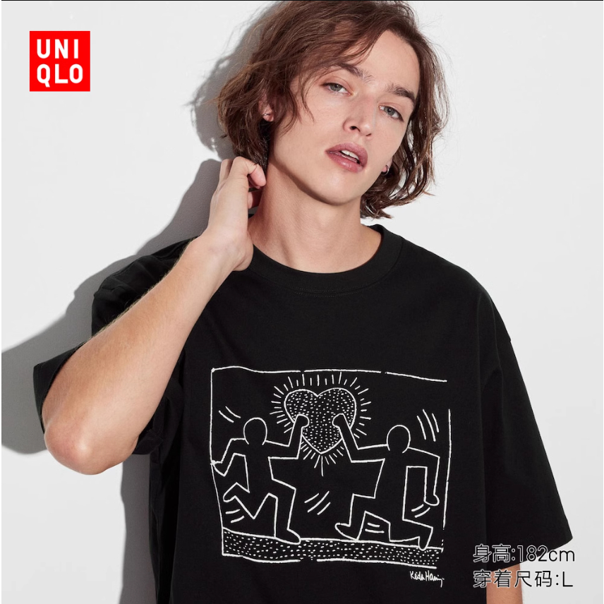 ใหม่ UNIQLO เสื้อยืดแขนสั้น พิมพ์ลาย UT Keith Haring สําหรับผู้ชาย ผู้หญิง
