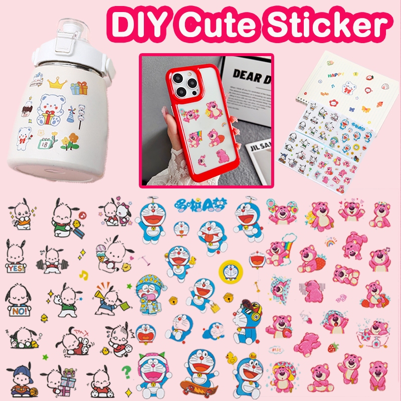 สติ๊กเกอร์การ์ตูน โปร่งใส DIY ตกแต่งคู่มือตกแต่งกันน้ํา Jingle Bell Cat สตรอเบอร์รี่หมี Palo สุนัขการ์ตูนวารสารสติกเกอร์